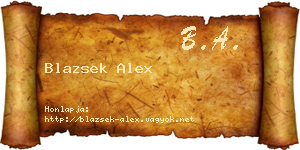 Blazsek Alex névjegykártya