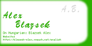 alex blazsek business card